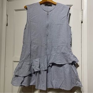 Zara drop waist dress with asymmetrical ruffle detail